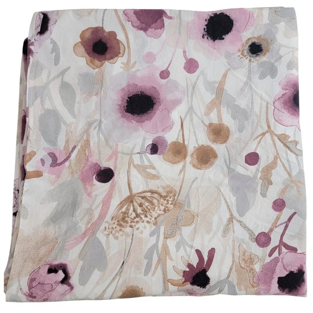 IKEA LONNHOSTMAL Floral Duvet Cover Ful/Queen Cotton Lyocell Pink Purple White